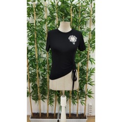 Kadın Kısa Kollu Bisiklet Yaka Kalp Taş Detaylı Viskon Bluz, 27022 Kadın Kısa Kollu Bisiklet Yaka Kalp Taş Detaylı Viskon Bluz, 27022