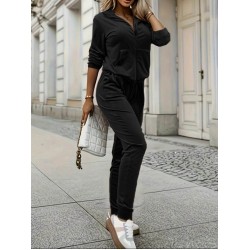 Kadın Uzun Kollu önden Cepli Fermuarlı Kadife Bluz Ve Pantolon Ikili Takım , 27094 Kadın Uzun Kollu önden Cepli Fermuarlı Kadife Bluz Ve Pantolon Ikili Takım , 27094