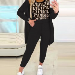 Kadın Uzun Kollu Krep üçlü Takım, 27073