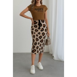 Kadın Kısa Kollu Bisiklet Yaka Viskon Bluz Desenli Dalgıç Etek Ikili Takım , 27101 Kadın Kısa Kollu Bisiklet Yaka Viskon Bluz Desenli Dalgıç Etek Ikili Takım , 27101