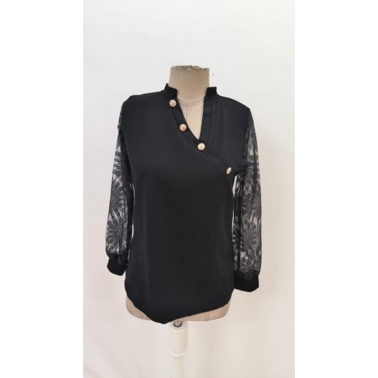 Kadın Uzun Kollu Yakası Asimetrik Detaylı Düğmeli Viskon Iki Iplik Bluz , 27177 Kadın Uzun Kollu Yakası Asimetrik Detaylı Düğmeli Viskon Iki Iplik Bluz , 27177