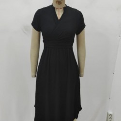 Kadın Kısa Kollu Hakim V Yaka Viskon Elbise, 27236