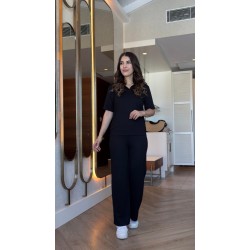 Kadın Kısa Kollu Yakalı Viskon Iki Iplik Bluz Ve Pantolon Ikili Takım , 27407 Kadın Kısa Kollu Yakalı Viskon Iki Iplik Bluz Ve Pantolon Ikili Takım , 27407