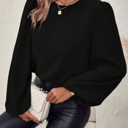 Kadın Uzun Kollu Yuvarlak Yaka Arkadan Bağcıklı Salaş Ithal Krep Bluz, 27439 Kadın Uzun Kollu Yuvarlak Yaka Arkadan Bağcıklı Salaş Ithal Krep Bluz, 27439