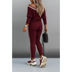 Kadın Uzun Kollu Tek Omuzu Açık Detaylı Viskon Iki Iplik Bluz Ve Pantolon Ikili Takım , 27480