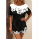 Kadın Tek Omuzu Açık çiçek Desenli Beli Kuşaklı Iki Iplik Mini Short Tulum, 27502 Kadın Tek Omuzu Açık çiçek Desenli Beli Kuşaklı Iki Iplik Mini Short Tulum, 27502