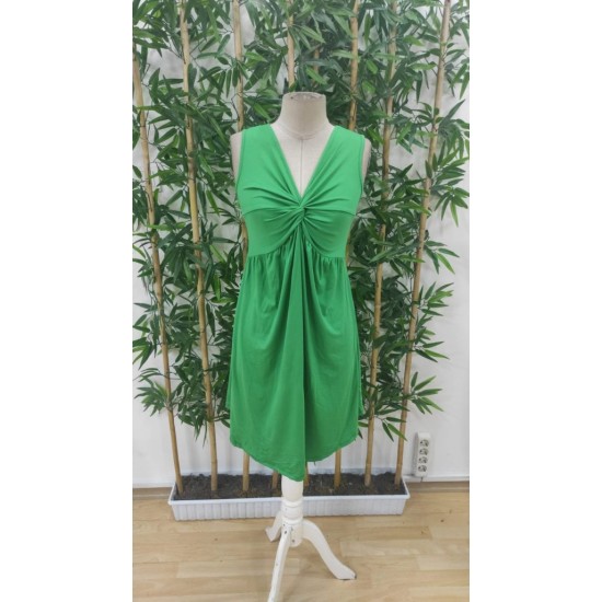 Kadın Askılı V Yakalı önü Düğüm Detaylı Viskon Elbise , 27519