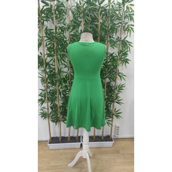 Kadın Askılı V Yakalı önü Düğüm Detaylı Viskon Elbise , 27519