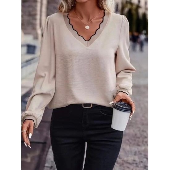 Kadın Uzun Kollu V Yakalı Aerobin Bluz, 27528 Kadın Uzun Kollu V Yakalı Aerobin Bluz, 27528