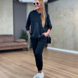 Kadın Uzun Kollu Kapşonlu Viskon Iki Iplik Bluz Ve Pantolon Ikili Takım , 27659 Kadın Uzun Kollu Kapşonlu Viskon Iki Iplik Bluz Ve Pantolon Ikili Takım , 27659