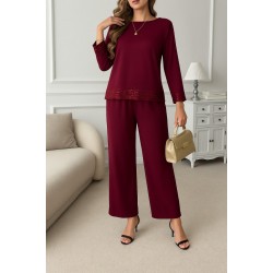 Kadın Uzun Kollu Bisiklet Yaka Pulpayetli Viskon Iki Iplik Bluz Ve Pantolon Ikili Takım , 27707 Kadın Uzun Kollu Bisiklet Yaka Pulpayetli Viskon Iki Iplik Bluz Ve Pantolon Ikili Takım , 27707
