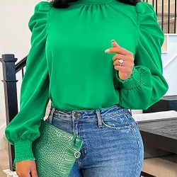 Kadın Uzun Kollu Balıkçı Yaka Arkadan Bağlamalı Omuzlardan Balon Ithal Krep Bluz , 27770 Kadın Uzun Kollu Balıkçı Yaka Arkadan Bağlamalı Omuzlardan Balon Ithal Krep Bluz , 27770