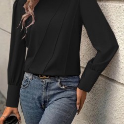 Kadın Uzun Kollu Balıkçı Yaka önden Dikişli Dokuma Bluz , 27781 Kadın Uzun Kollu Balıkçı Yaka önden Dikişli Dokuma Bluz , 27781