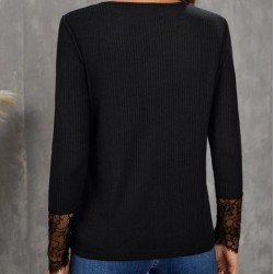 Kadın Uzun Kollu Bisiklet Yaka Dantel Detaylı Burgu Bluz , 27776 Kadın Uzun Kollu Bisiklet Yaka Dantel Detaylı Burgu Bluz , 27776