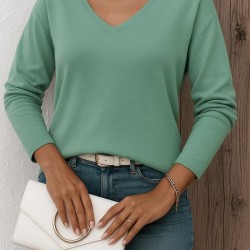 Kadın Uzun Kollu V Yaka Triko Bluz, 27837 Kadın Uzun Kollu V Yaka Triko Bluz, 27837