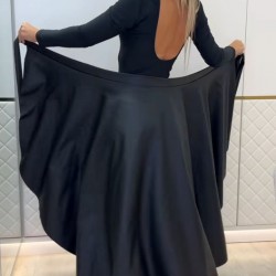 Kadın Belden Kuşaklı Uzun Deri Etek, 27858 Kadın Belden Kuşaklı Uzun Deri Etek, 27858