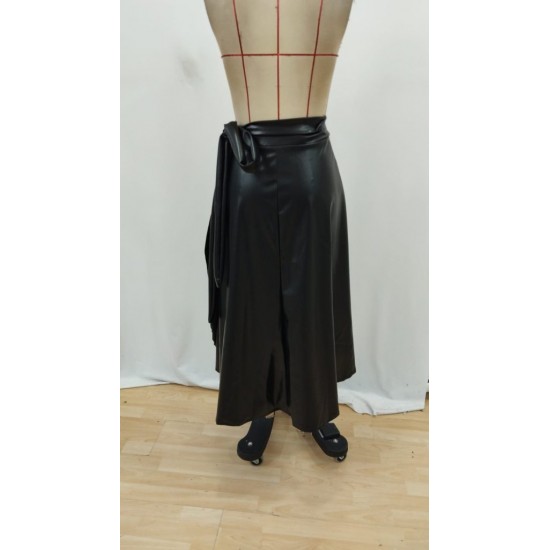 Kadın Belden Kuşaklı Uzun Deri Etek, 27858 Kadın Belden Kuşaklı Uzun Deri Etek, 27858