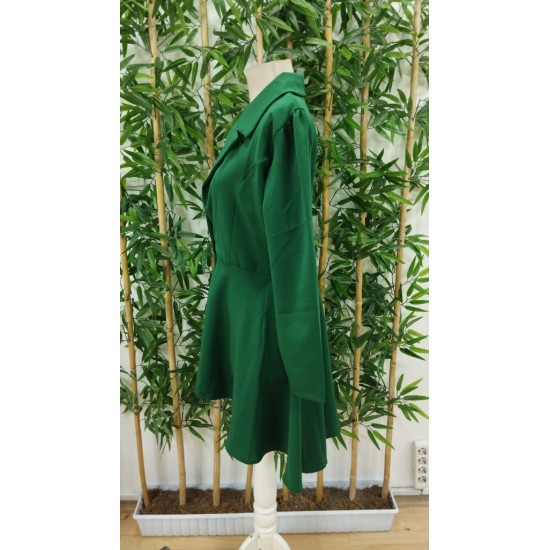 Kadın Uzun Kollu Yakalı önden Düğmeli Uzun Atlas Blazer Ceket, 27885 Kadın Uzun Kollu Yakalı önden Düğmeli Uzun Atlas Blazer Ceket, 27885