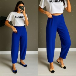 Kadın Yüksek Bel Krep Pantolon , 27956