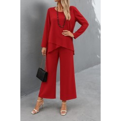 Kadın Uzun Kollu Asimetrik Detaylı Salaş Sandy Bluz Ve Pantolon Ikili Takım , 27982 Kadın Uzun Kollu Asimetrik Detaylı Salaş Sandy Bluz Ve Pantolon Ikili Takım , 27982