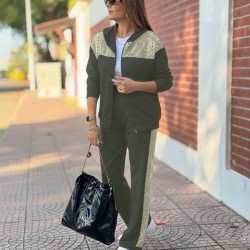 Kadın Uzun Kollu önden Fermuarlı Pul Payetli Alt üst Viskon Iki Iplik Takım, 27979 Kadın Uzun Kollu önden Fermuarlı Pul Payetli Alt üst Viskon Iki Iplik Takım, 27979