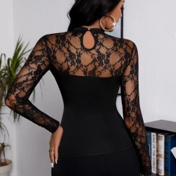 Kadın Uzun Kollu Dantel Detaylı Viskon Bluz , 27995 Kadın Uzun Kollu Dantel Detaylı Viskon Bluz , 27995