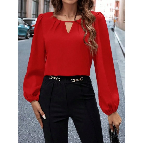 Kadın Uzun Kollu Damla Detaylı Ithal Krep Bluz , 28040 Kadın Uzun Kollu Damla Detaylı Ithal Krep Bluz , 28040