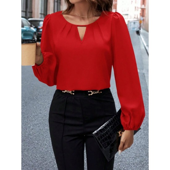 Kadın Uzun Kollu Damla Detaylı Ithal Krep Bluz , 28040 Kadın Uzun Kollu Damla Detaylı Ithal Krep Bluz , 28040