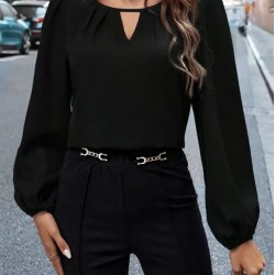 Kadın Uzun Kollu Damla Detaylı Ithal Krep Bluz , 28038 Kadın Uzun Kollu Damla Detaylı Ithal Krep Bluz , 28038