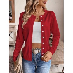 Kadın Uzun Kollu önden Düğmeli Triko Ceket , 28036