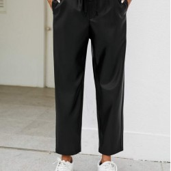 Kadın Yüksel Bel Bağcıklı Deri Pantolon, 28047 Kadın Yüksel Bel Bağcıklı Deri Pantolon, 28047