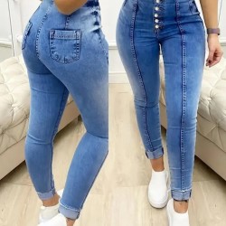 Kadın Yüksek Bel önden Düğmeli Jean Pantolon , 27426 Kadın Yüksek Bel önden Düğmeli Jean Pantolon , 27426