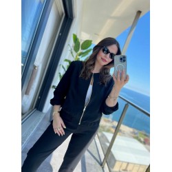 Kadın Uzun Kollu önden Fermuarlı Modal Ceket Ve Pantolon Ikili Takım , 28180 Kadın Uzun Kollu önden Fermuarlı Modal Ceket Ve Pantolon Ikili Takım , 28180