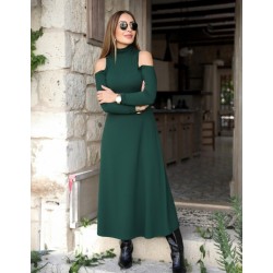 Kadın Balıkçı Yaka Omuzlardan Açık Uzun Kollu Janjan Krep Elbise , 28191 Kadın Balıkçı Yaka Omuzlardan Açık Uzun Kollu Janjan Krep Elbise , 28191