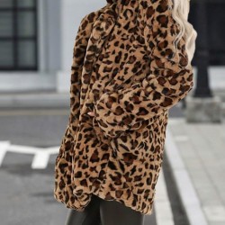 Kadın Uzun Kollu Yakalı Cepli Kısa Peluş Leopar Kaban, 28227 Kadın Uzun Kollu Yakalı Cepli Kısa Peluş Leopar Kaban, 28227