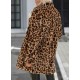 Kadın Uzun Kollu Yakalı Cepli Kısa Peluş Leopar Kaban, 28227 Kadın Uzun Kollu Yakalı Cepli Kısa Peluş Leopar Kaban, 28227