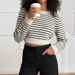 Kadın Uzun Kollu Balıkçı Yaka Crop Triko Bluz, 28284 Kadın Uzun Kollu Balıkçı Yaka Crop Triko Bluz, 28284