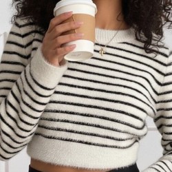 Kadın Uzun Kollu Balıkçı Yaka Crop Triko Bluz, 28284 Kadın Uzun Kollu Balıkçı Yaka Crop Triko Bluz, 28284