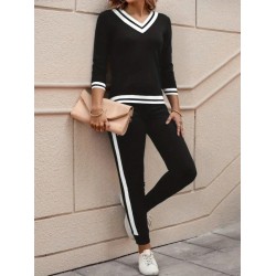 Kadın Uzun Kollu V Yakalı Ribanalı Viskon Iki Iplik Bluz Ve Pantolon Ikili Takım , 28315 Kadın Uzun Kollu V Yakalı Ribanalı Viskon Iki Iplik Bluz Ve Pantolon Ikili Takım , 28315