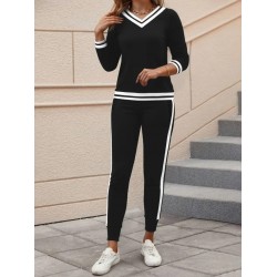 Kadın Uzun Kollu V Yakalı Ribanalı Viskon Iki Iplik Bluz Ve Pantolon Ikili Takım , 28315 Kadın Uzun Kollu V Yakalı Ribanalı Viskon Iki Iplik Bluz Ve Pantolon Ikili Takım , 28315