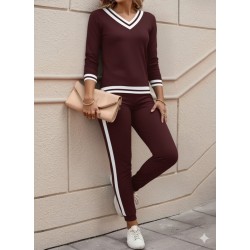 Kadın Uzun Kollu V Yakalı Ribanalı Viskon Iki Iplik Bluz Ve Pantolon Ikili Takım, 28313 Kadın Uzun Kollu V Yakalı Ribanalı Viskon Iki Iplik Bluz Ve Pantolon Ikili Takım, 28313