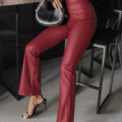 Kadın Yüksek Bel Paçaya Doğru Geniş Deri Pantolon , 28310 Kadın Yüksek Bel Paçaya Doğru Geniş Deri Pantolon , 28310