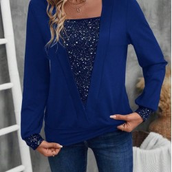 Kadın Uzun Kollu V Yakalı Içi Süprem Desenli Dışı Viskon Bluz , 28359 Kadın Uzun Kollu V Yakalı Içi Süprem Desenli Dışı Viskon Bluz , 28359