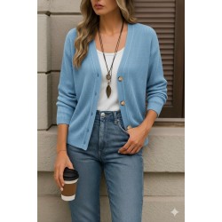 Düğme Detay Triko Bluz, 28345