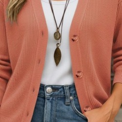 Kadın Uzun Kollu Düğme Detay Triko Bluz, 28341 Kadın Uzun Kollu Düğme Detay Triko Bluz, 28341