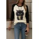 Kadın Uzun Kollu Bisiklet Yaka Kedi Baskılı şardonlu Dalgıç Bluz, 28368 Kadın Uzun Kollu Bisiklet Yaka Kedi Baskılı şardonlu Dalgıç Bluz, 28368