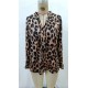 Kadın Uzun Kollu V Yakalı Leopar Desenli Modal Bluz , 28365 Kadın Uzun Kollu V Yakalı Leopar Desenli Modal Bluz , 28365
