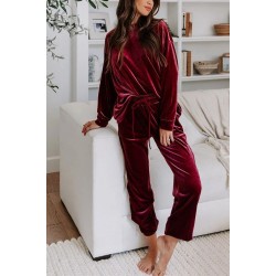 Kadın Uzun Kollu Yuvarlak Yakalı Kadife Bluz Ve Pantolon Takım , 28382 Kadın Uzun Kollu Yuvarlak Yakalı Kadife Bluz Ve Pantolon Takım , 28382