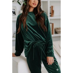 Kadın Uzun Kollu Yuvarlak Yakalı Kadife Bluz Ve Pantolon Takım , 28381 Kadın Uzun Kollu Yuvarlak Yakalı Kadife Bluz Ve Pantolon Takım , 28381