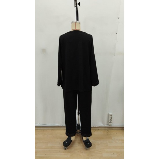 Kadın Uzun Kollu V Yakalı Pulpayet Viskon Iki Iplik Bluz Ve Pantolon Takım , 28418 Kadın Uzun Kollu V Yakalı Pulpayet Viskon Iki Iplik Bluz Ve Pantolon Takım , 28418